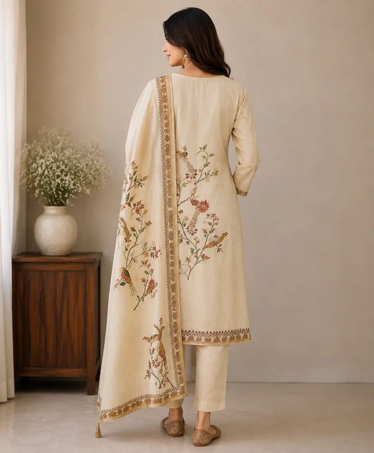 Noor Blossom Embroidered Unstitched Suit Set