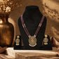 Gulnaar Pink Beaded Pendant Necklace Set