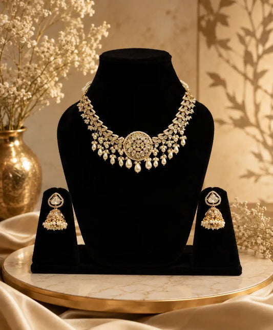 Noor-e-Kundan Pearl Choker Set