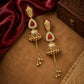 Royal Ruby Jhumka Tassel Earrings
