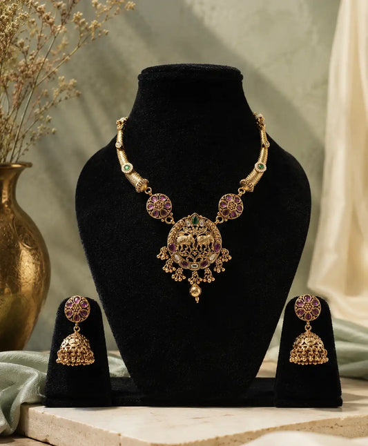 Rajsi Peacock Heritage Necklace Set