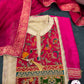 Elegant Banarasi Embroidered Kurta Set with Printed Dupatta