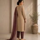 Cocoa Elegance Designer Unstitched Suit Set