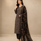 Midnight Bloom Printed Unstitched Suit Set