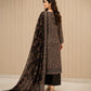 Midnight Bloom Printed Unstitched Suit Set