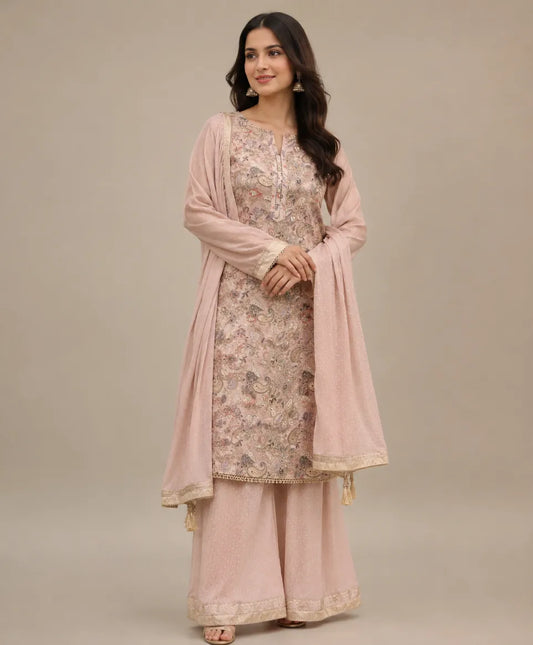Blush Elegance Embroidered Unstitched Suit Set