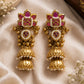 Ruby Pearl Double Jhumka Earrings
