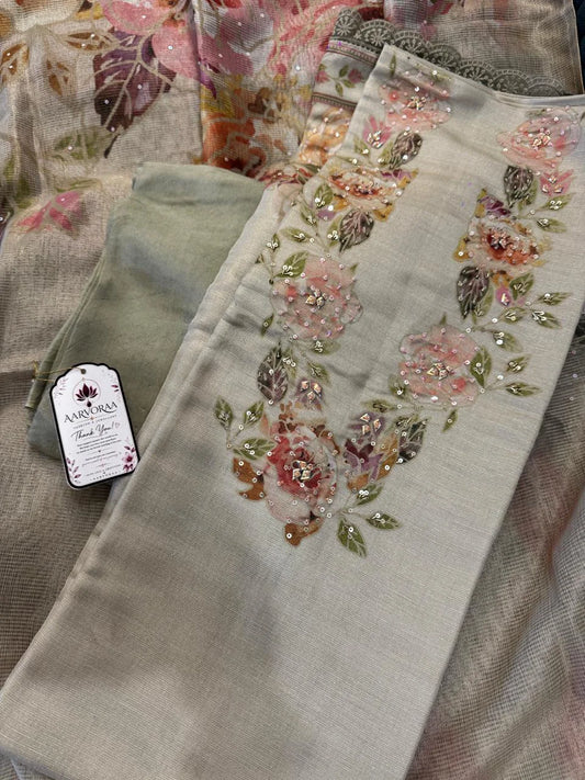 Designer Embroidered Jamdani Suit