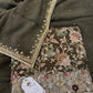 Olive Green Floral Embroidered Suit Set