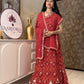 Red Traditional Rajasthani Bandhni Lehenga