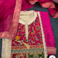 Elegant Banarasi Embroidered Kurta Set with Printed Dupatta