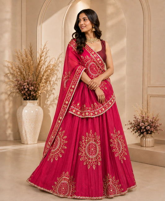 Gulbahaar Royal Embroidered Lehenga with Dupatta
