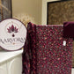 Wine Floral Embroidered Suit Set