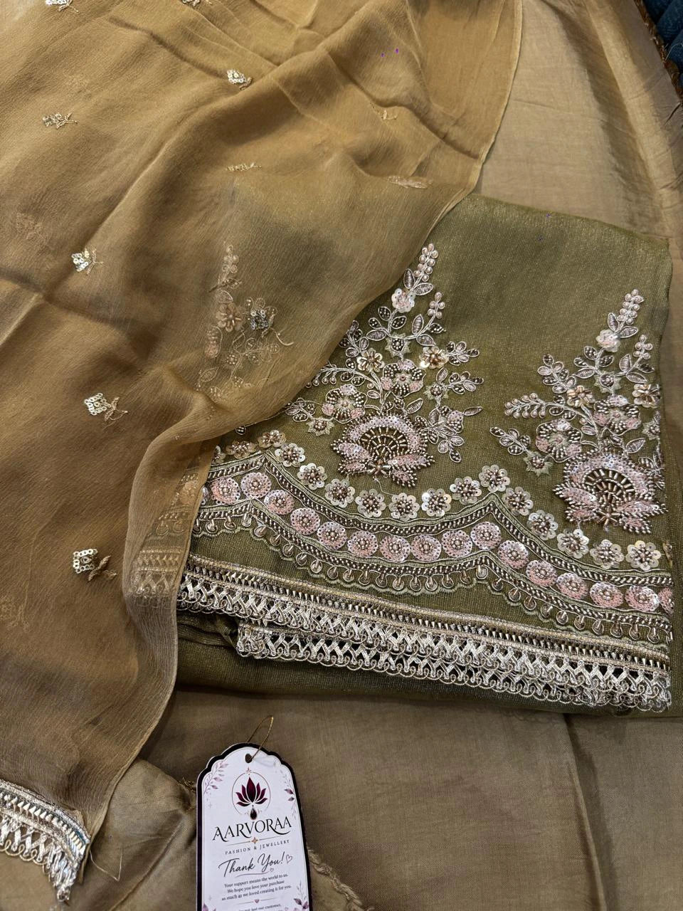 Green Embroidered Ethnic Suit Set